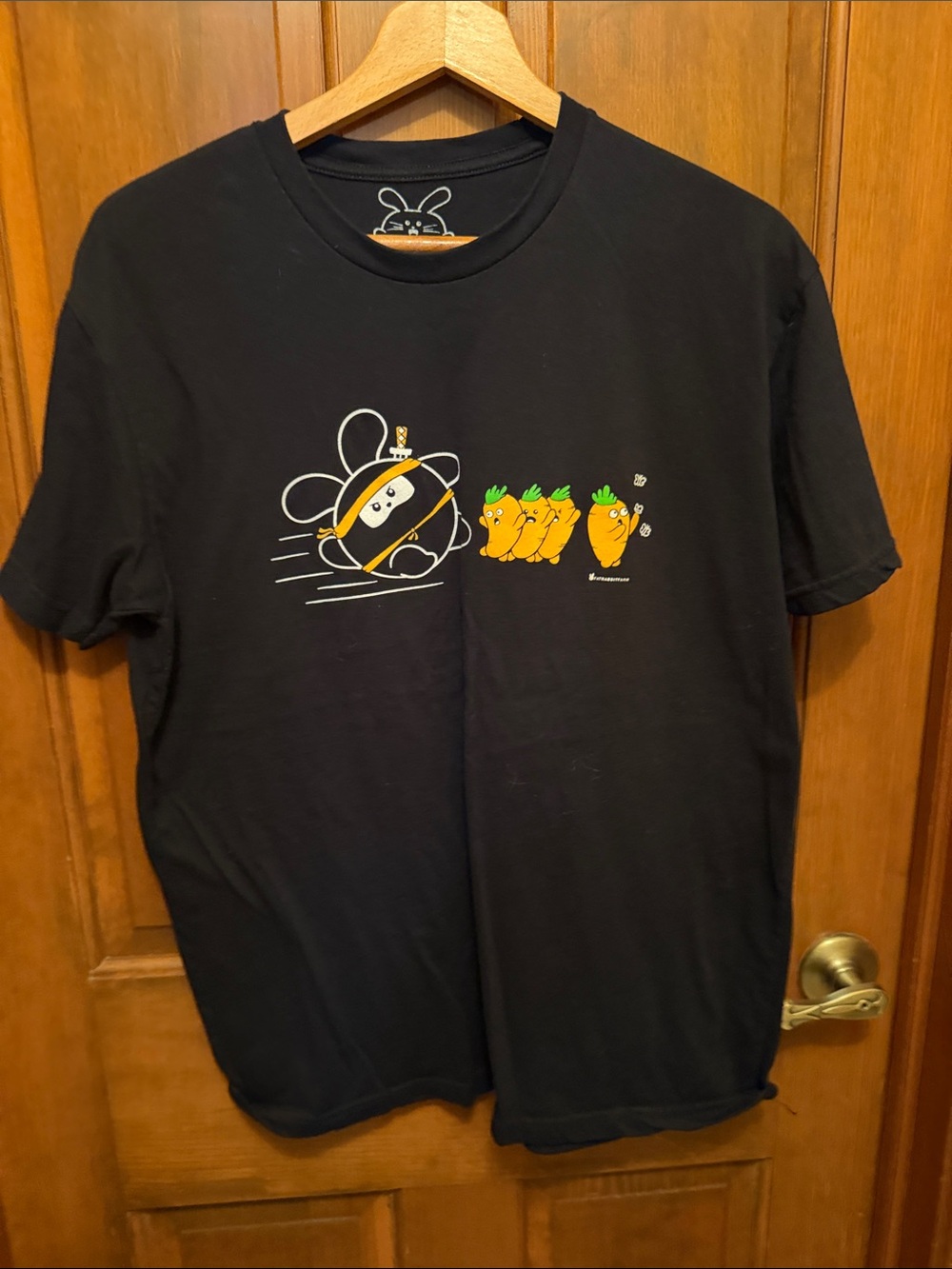 FAT RABBIT FARM Japanese T Shirt Men's XL Black Short Sleeve Crew